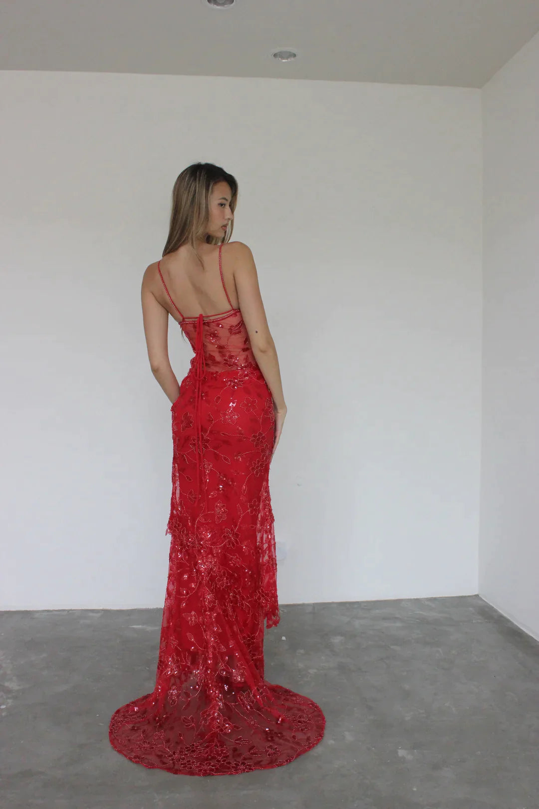 Cha Collective - Delilah Maxi in Red (no train) - Rent Club