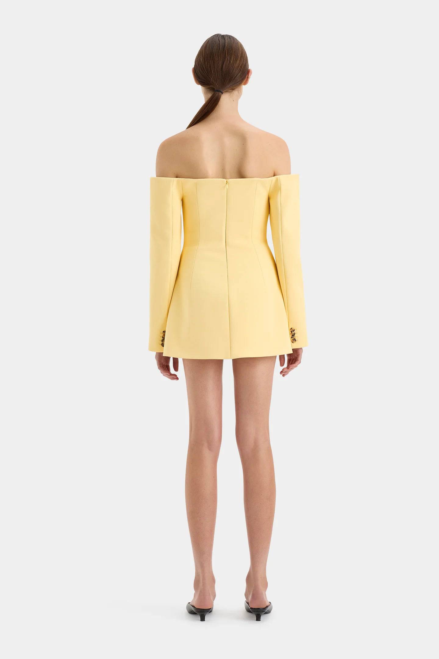 Sir The Label - Sandrine Tailored Mini Dress in Limone - Rent Club