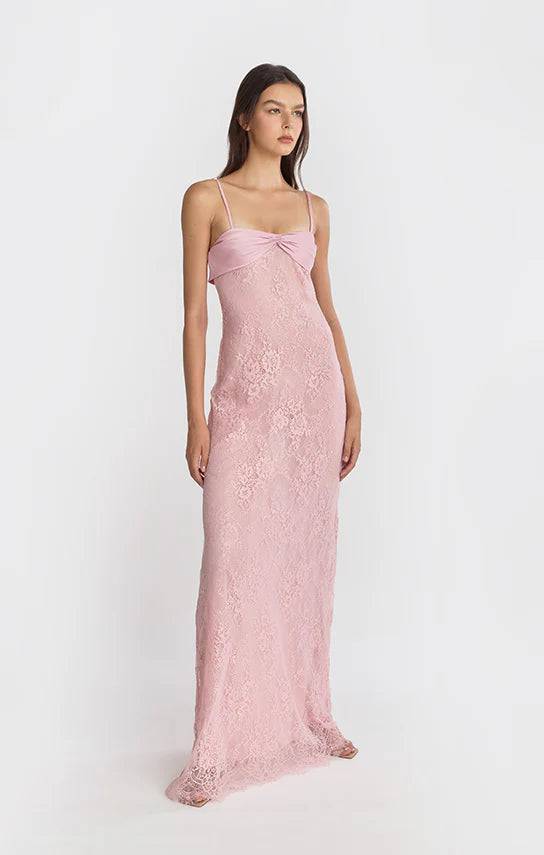 Stolen Stores - Swan Slip Maxi Dress in Pink - Rent Club