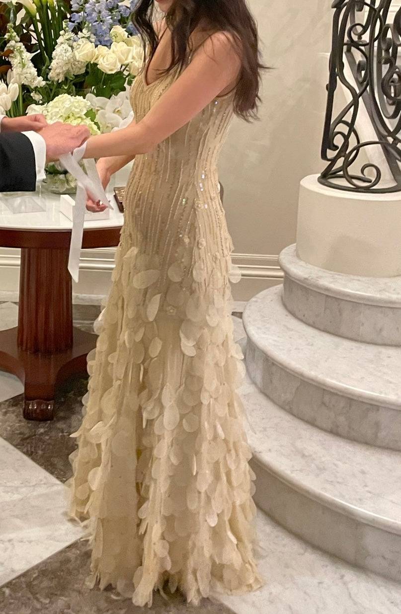 Vintage - Cascading Petal Nude Gown - Rent Club